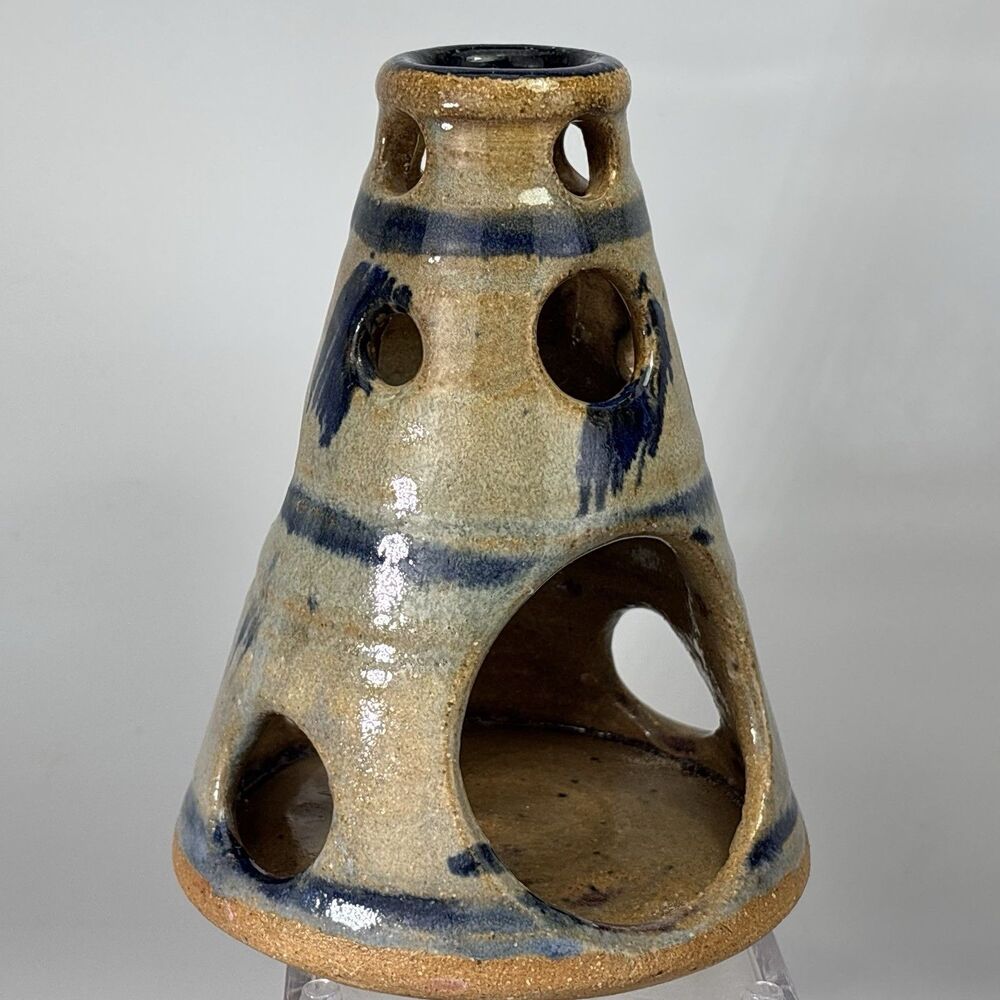 Joe Polotzola 1999 Louisiana Studio Pottery Stoneware Luminary Candle Lantern